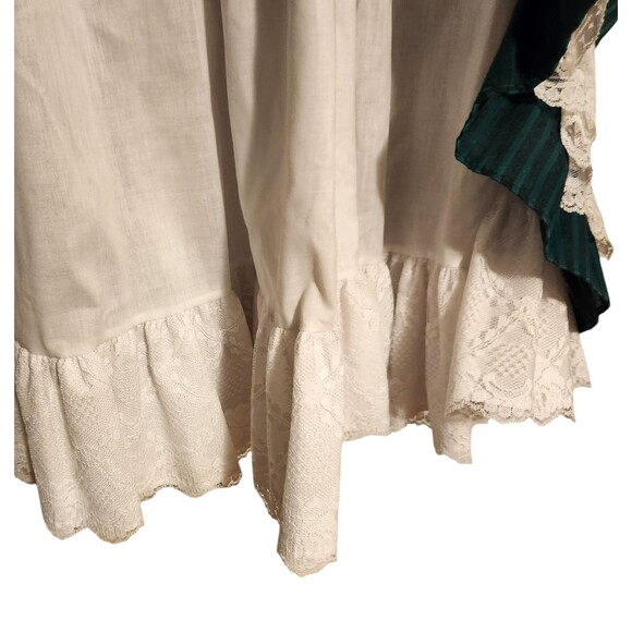 Mini World Dress Green Stripe Red Sash Petticoat Lace Girls Size 12? Made in USA - Picture 5 of 9